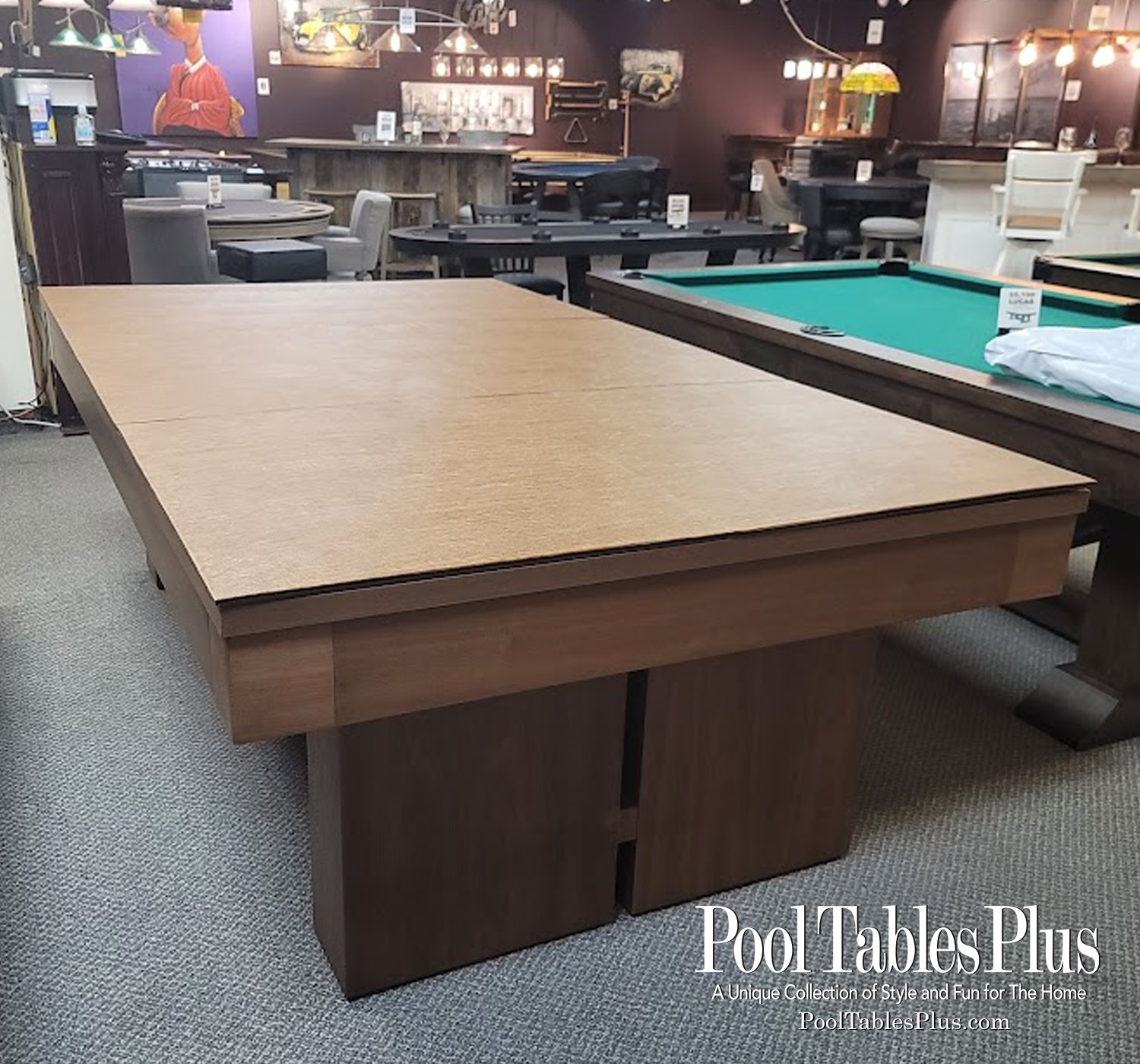White 7' Modern Convertible Pool Billiard Table 'Ultra'; dining/desk/game  table