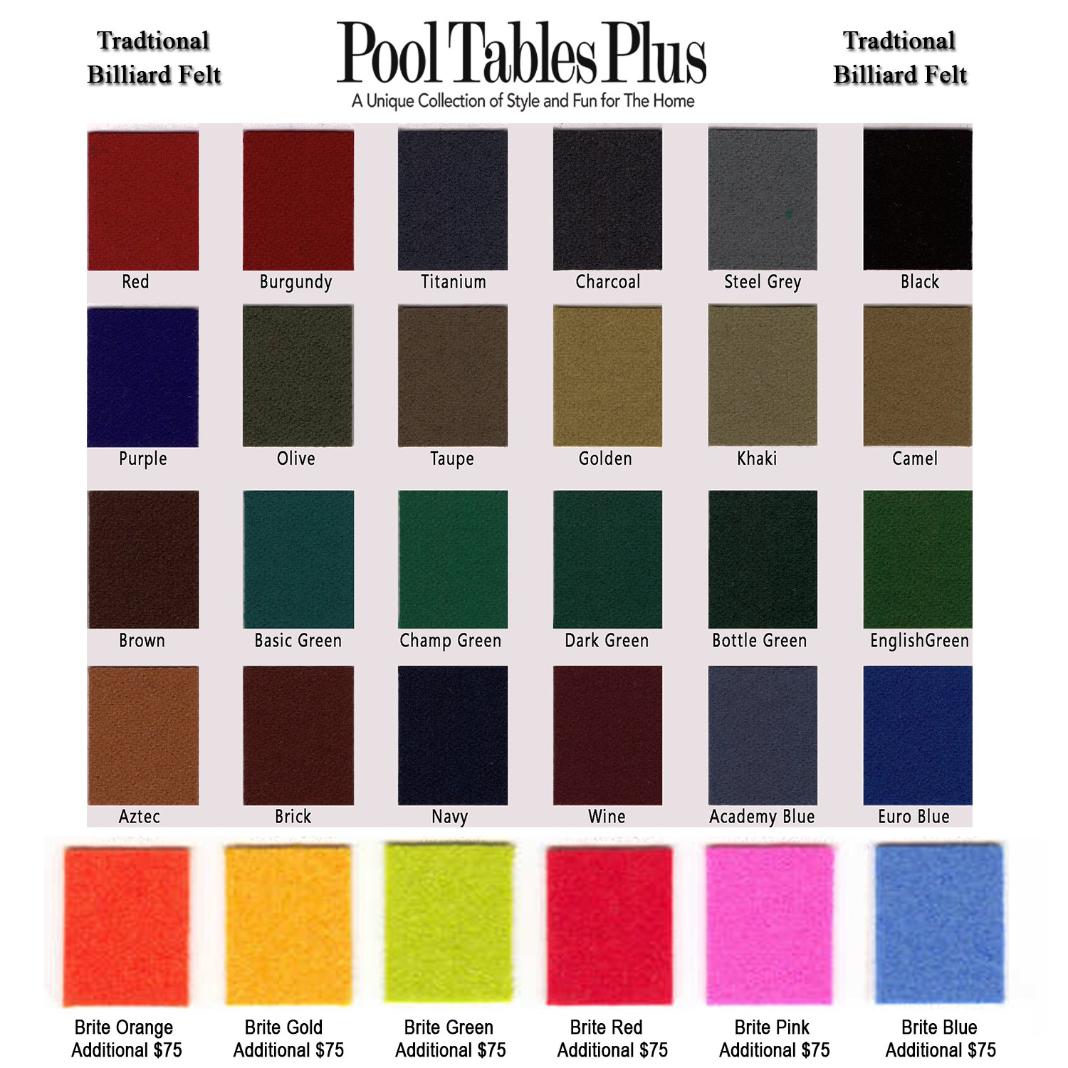 Traditional Billiard Felt