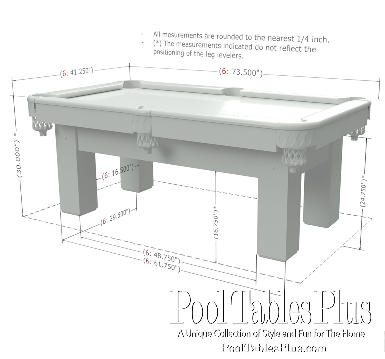 Pool Tables Dimensions